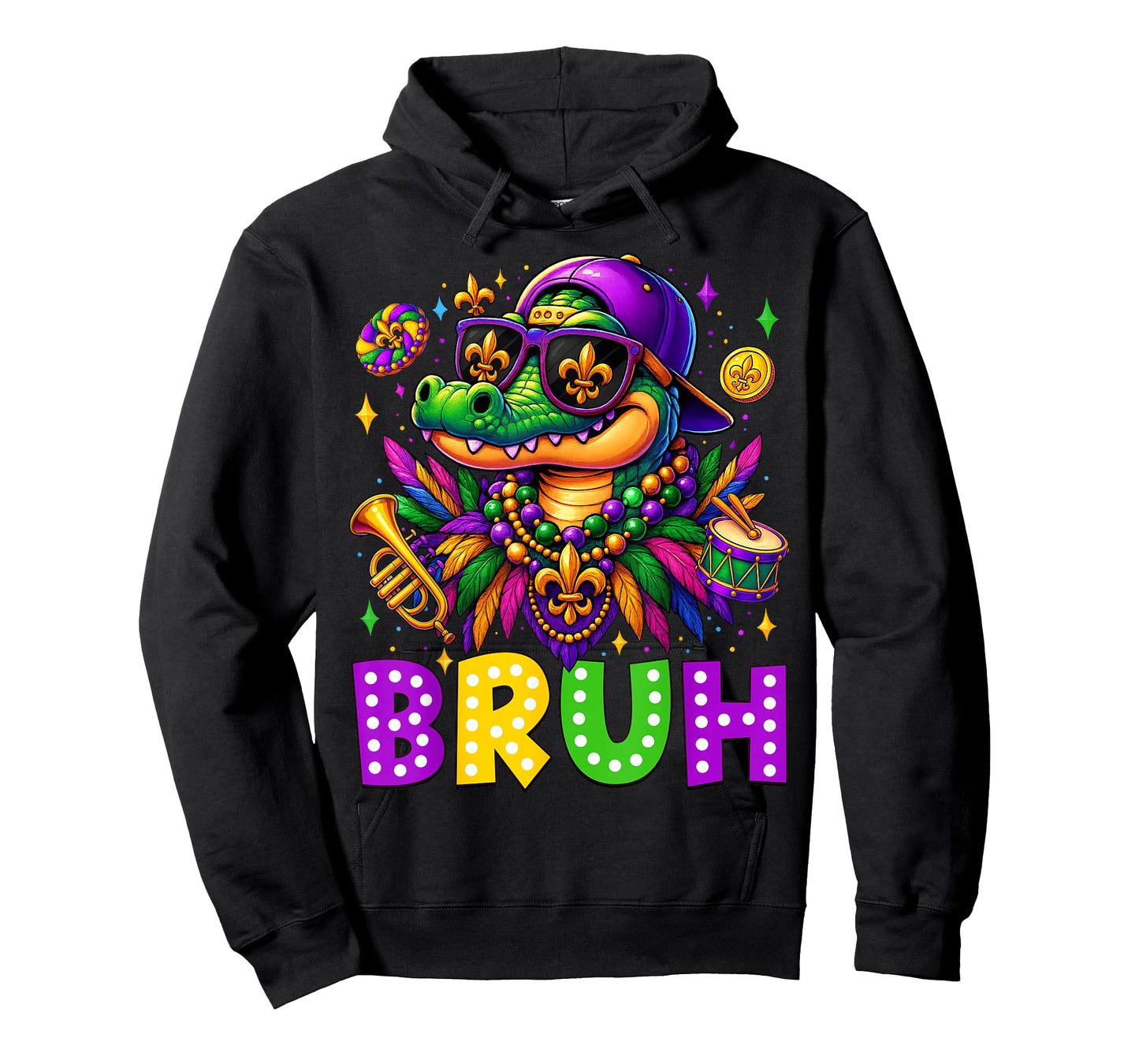 Mardigator Alligator Bruh Mardi Gras Costume Teens Boys Kids T-Shirt