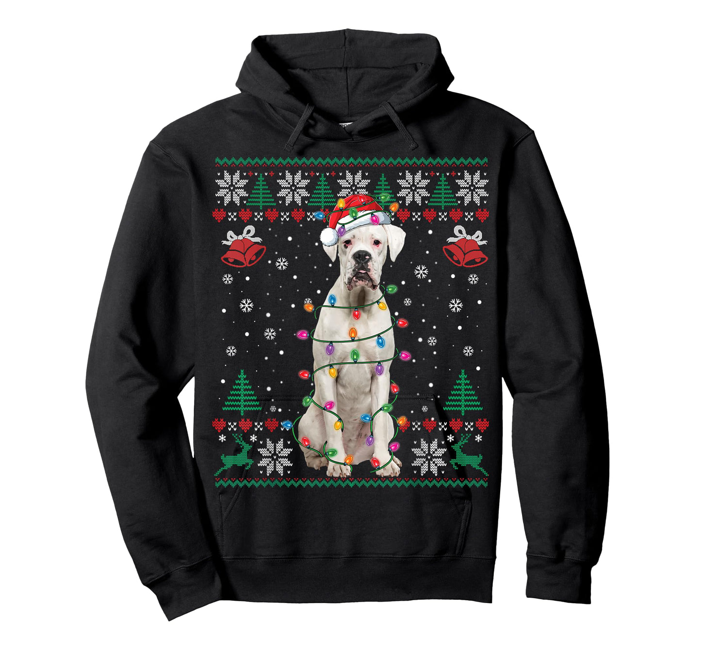 White Boxer Dog Ugly Christmas Sweater Funny Xmas T-Shirt