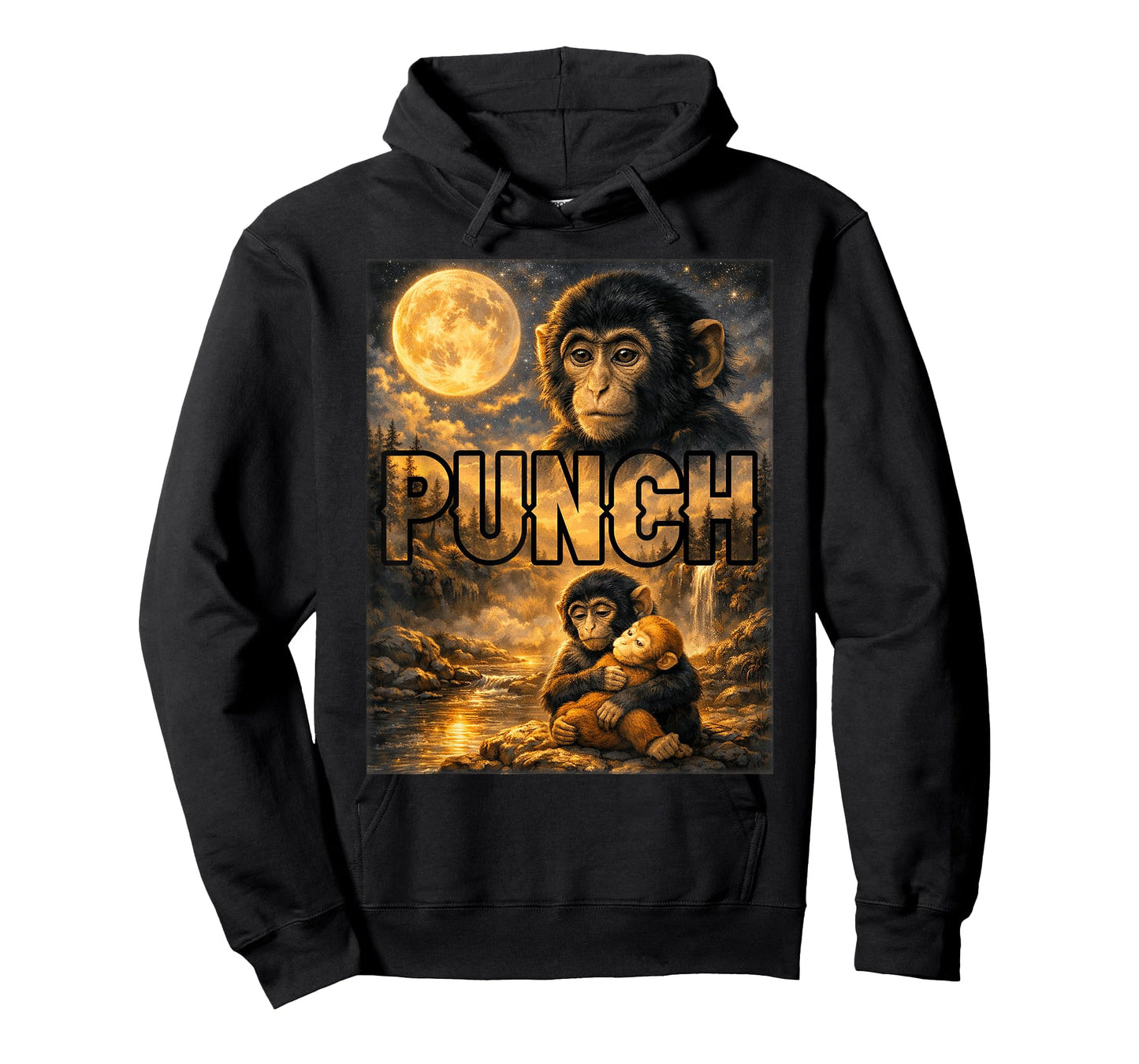 Punch The Monkey Cuddling Stuffed Animal Meme Viral Internet T-Shirt