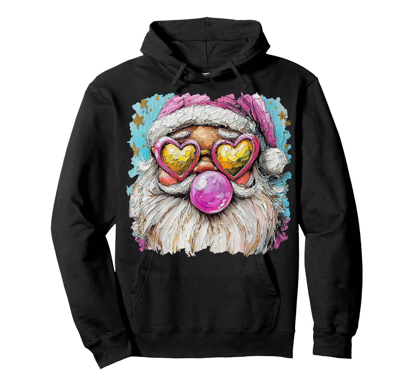Santa Heart Glasses Christmas Art T-Shirt
