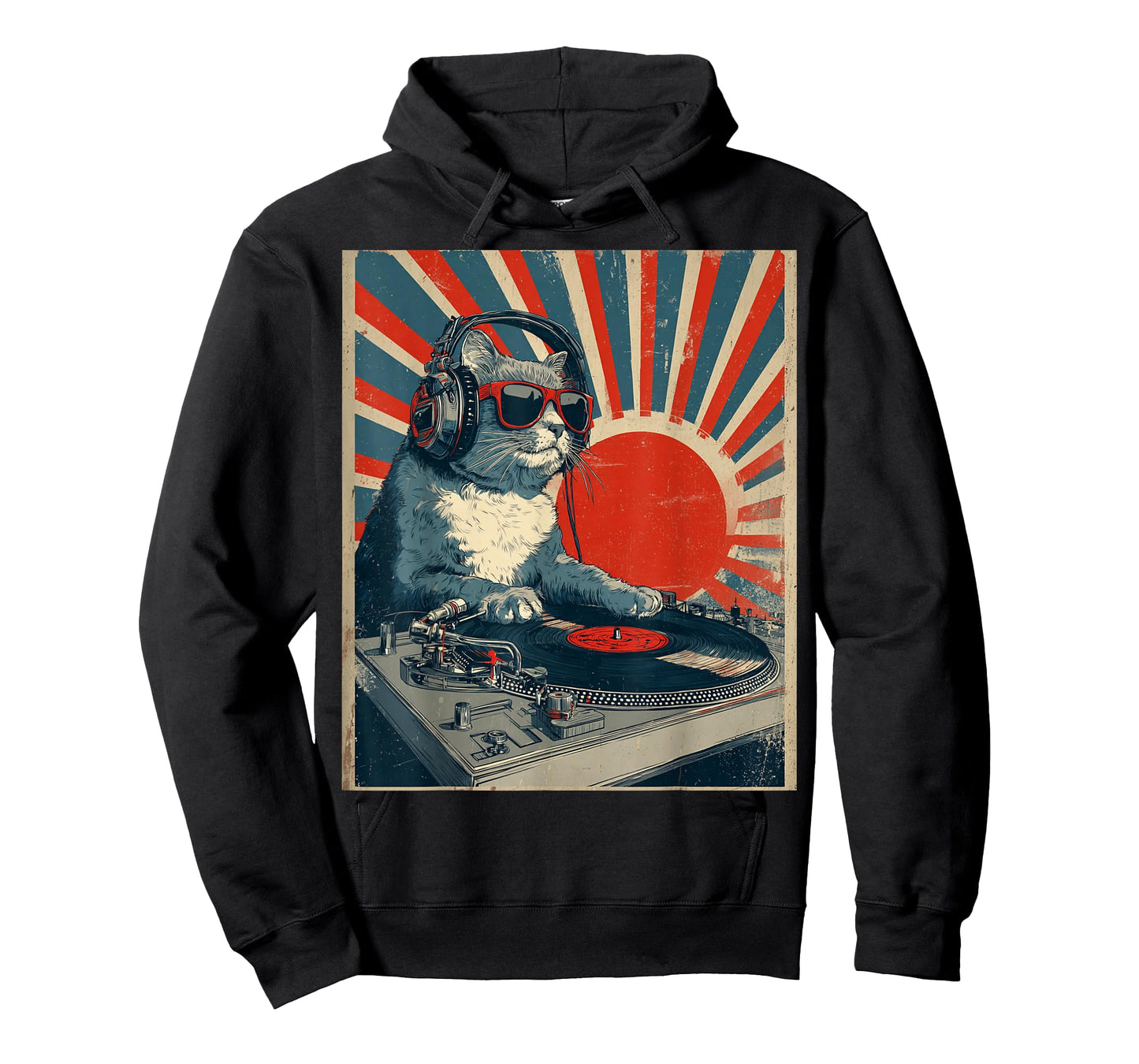 Vintage Turntable Cat DJ Art for Music Lovers T-Shirt
