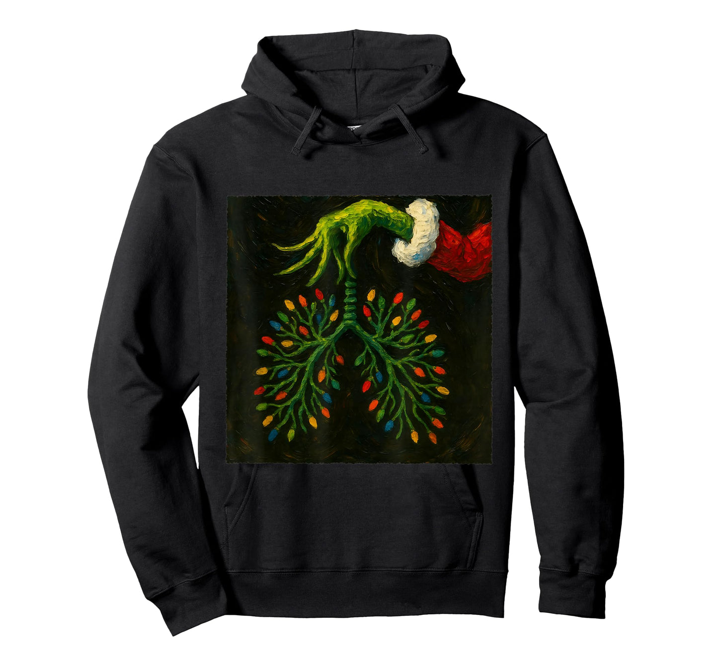 Funny Christmas RT Nurse Lung Lights Tee T-Shirt