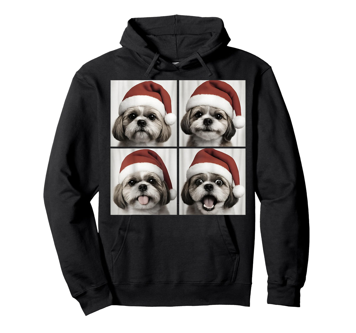 Funny Christmas Shih Tzu Santa Dog Lover Photo Booth T-Shirt