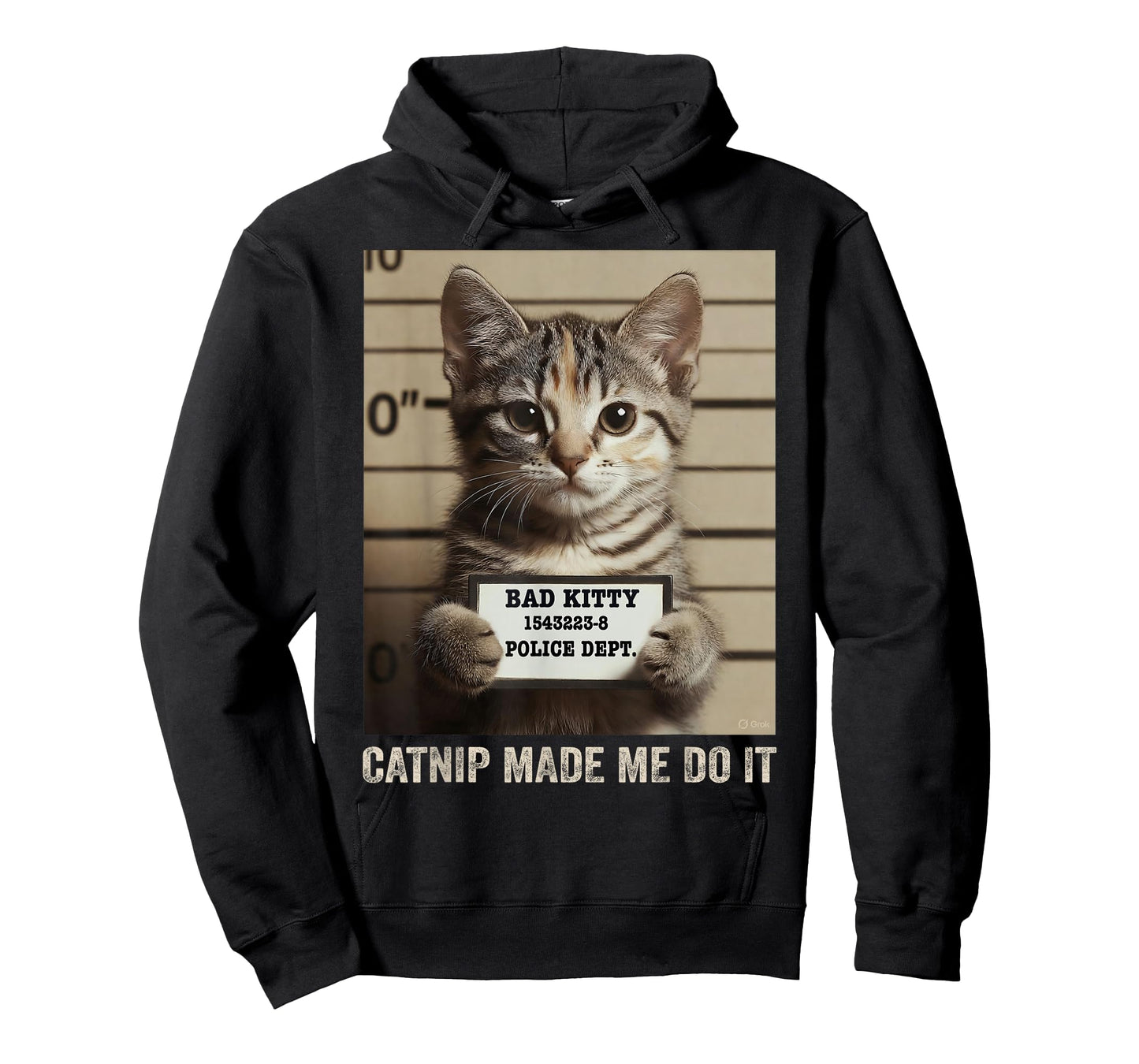 Kitty Mugshot Picture Bad Cat Catnip Made Me Do It Funny T-Shirt