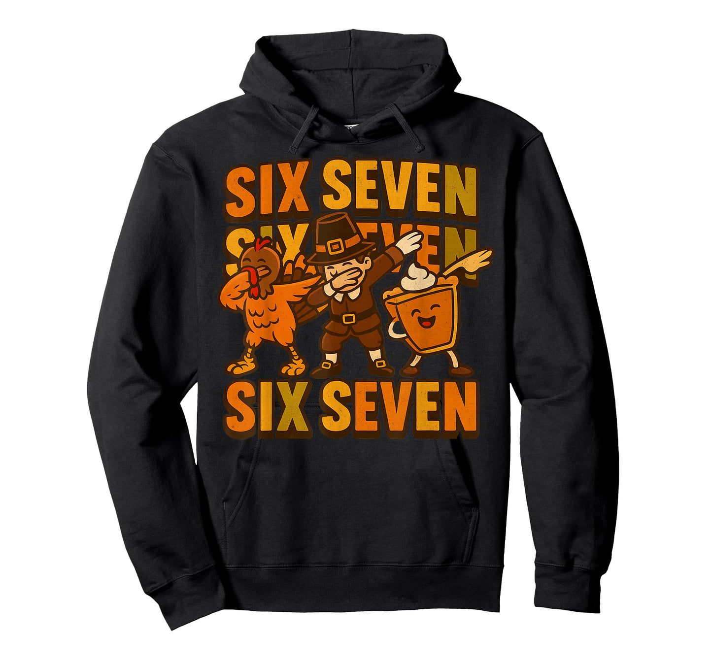 67 Thanksgiving Dabbing Turkey Pumpkin Pie Six Seven Funny T-Shirt
