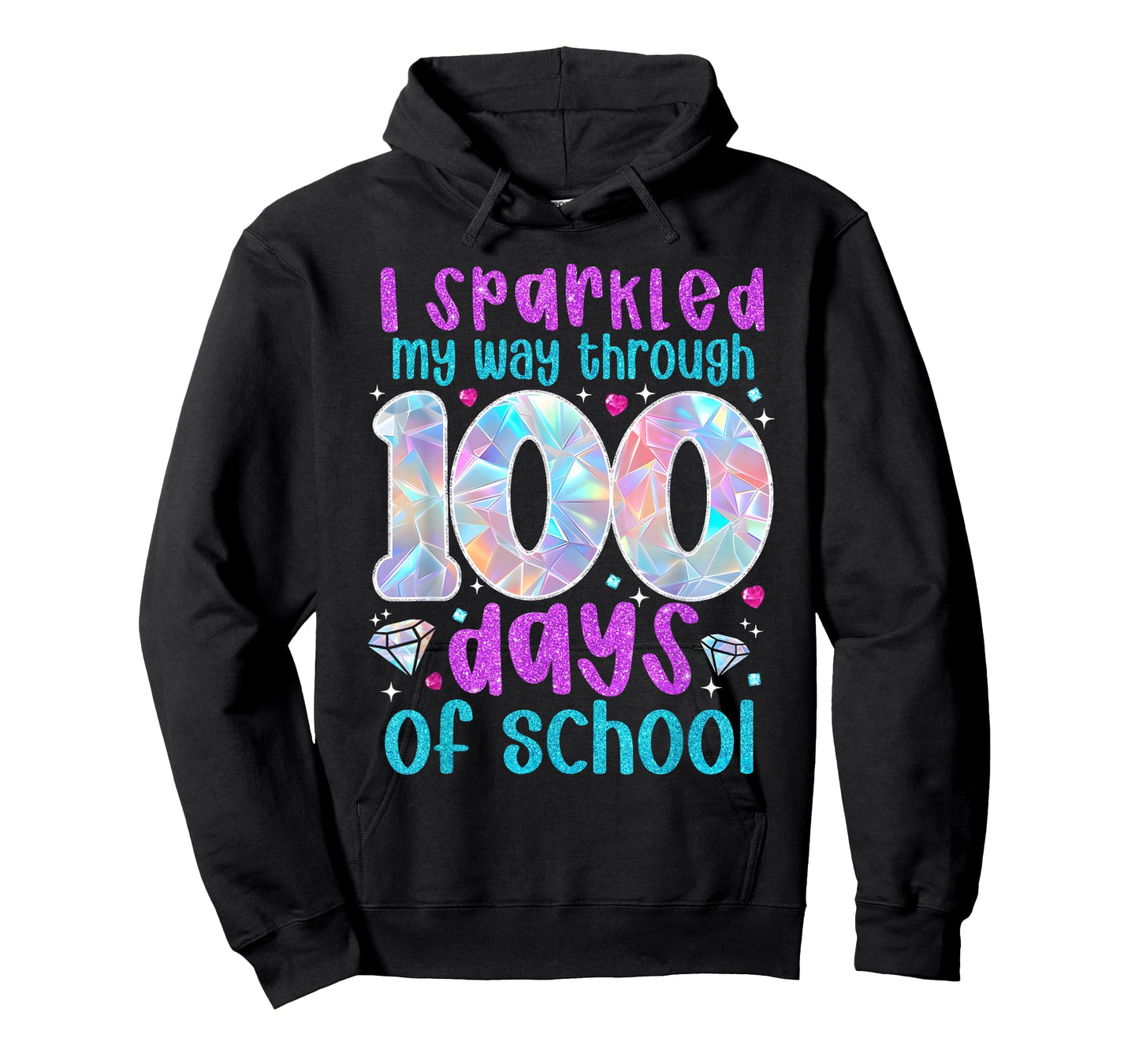 I Sparkled My Way Through 100 Days of School Funny Print T-Shirt