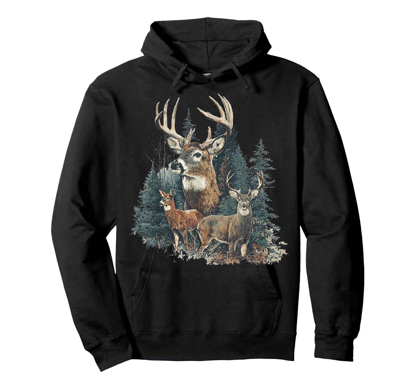 Retro Forest Deer Wildlife Animal Nature Deer Camping Camper T-Shirt