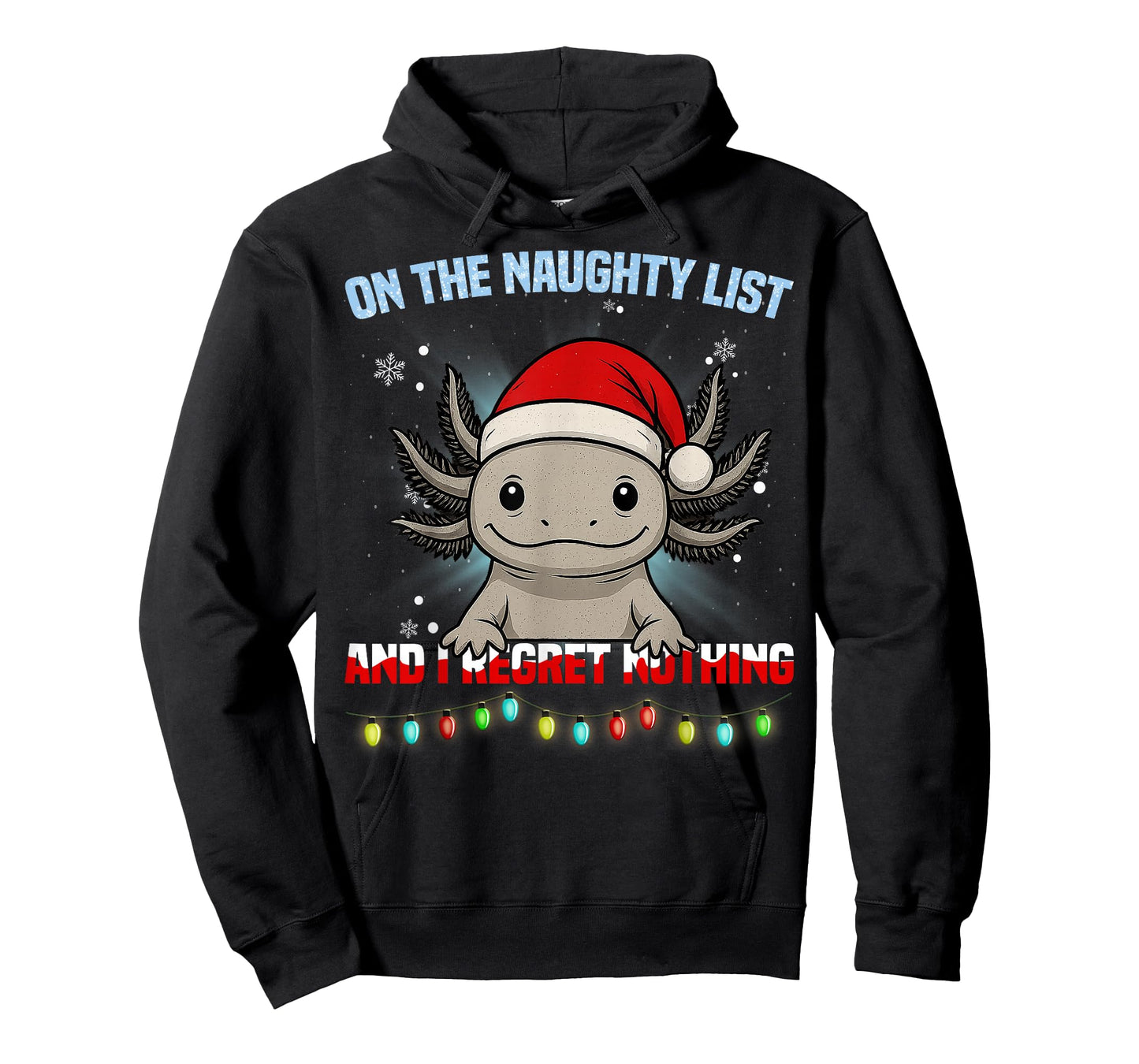 Funny Axolotl Christmas Santa Hat Xmas Gifts Men Women Kid T-Shirt