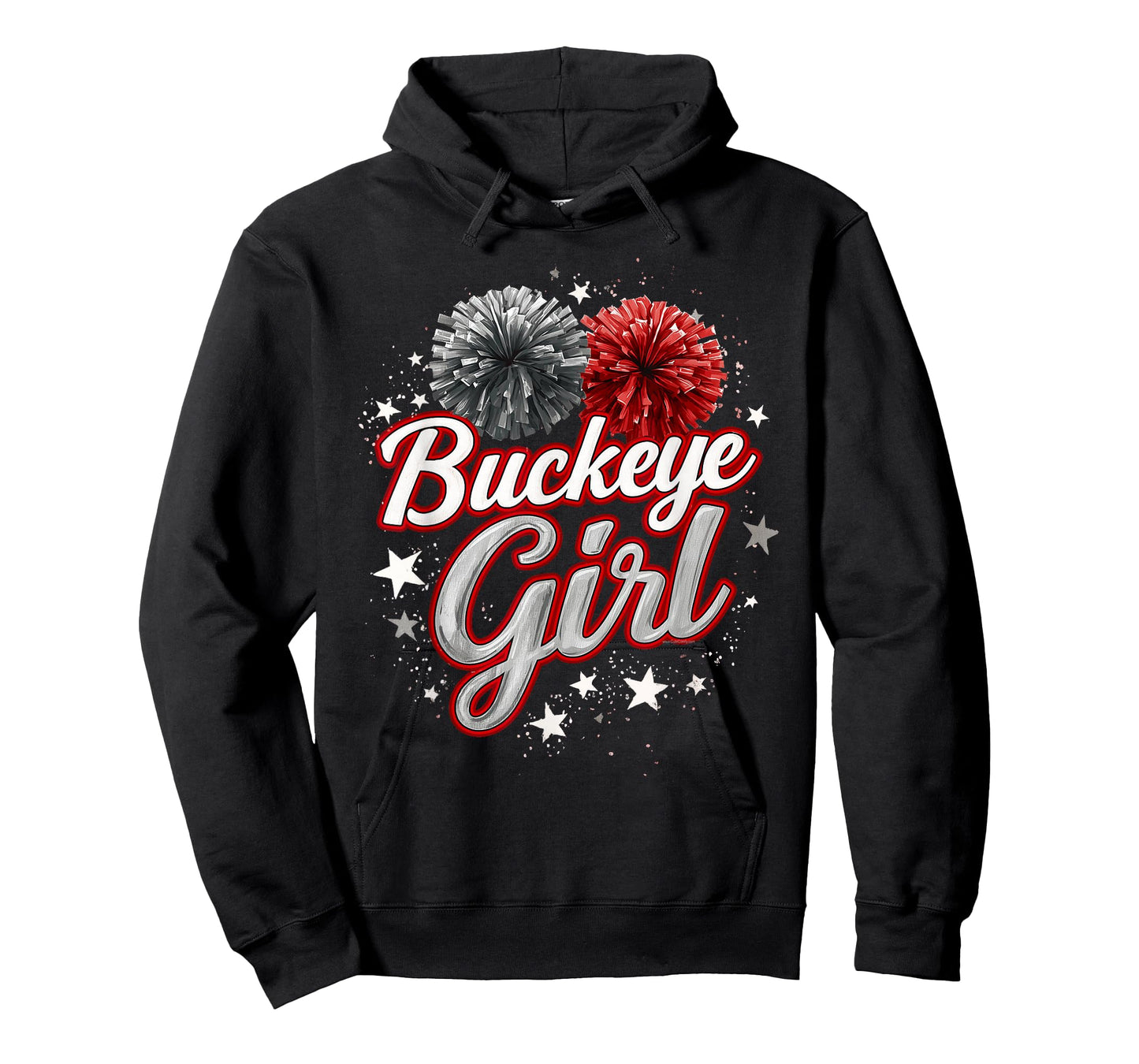 Buckeye Girl Pom-Poms Vintage Sports Ohio Womens Home State T-Shirt