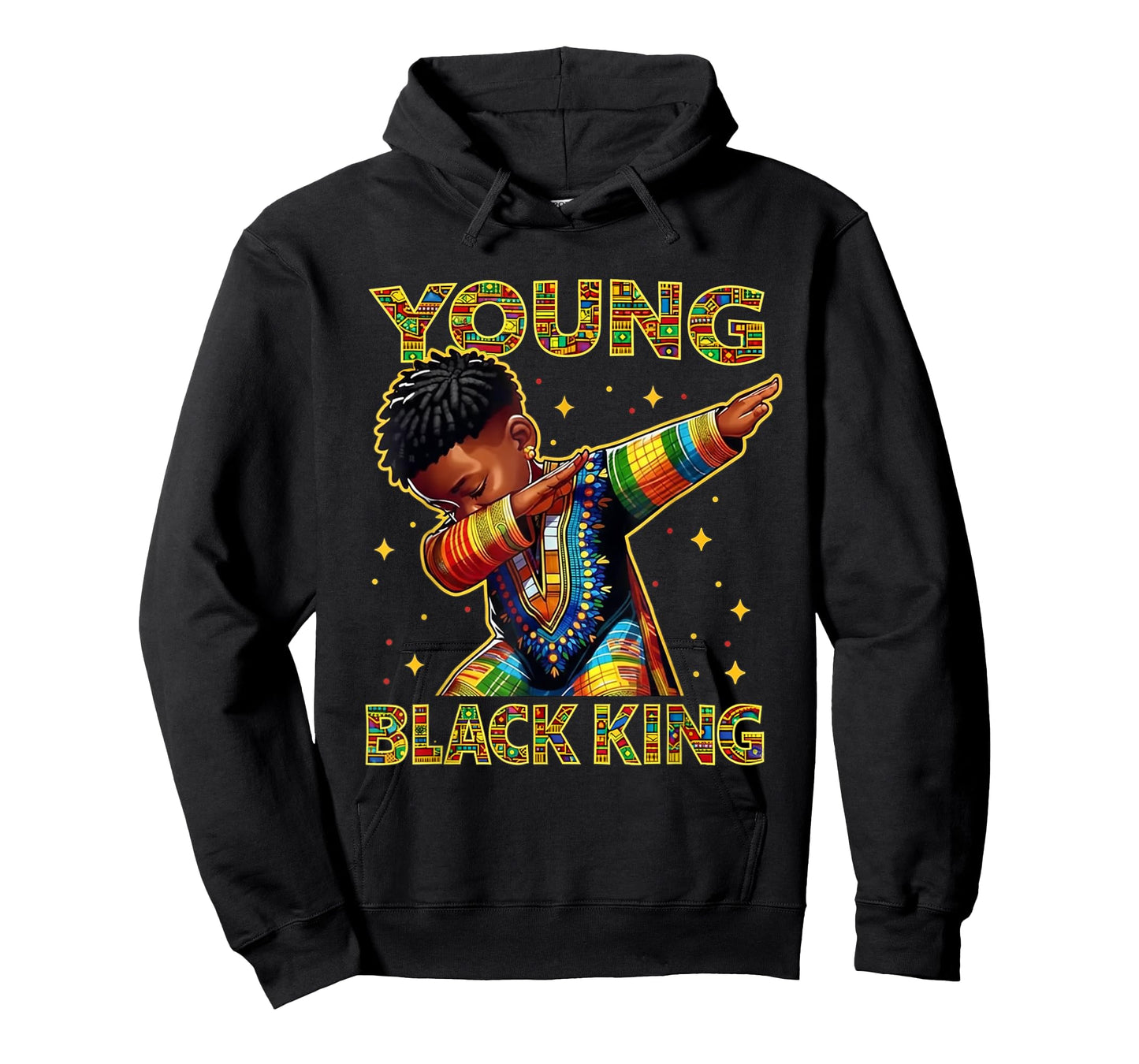 Boys African Kente Print Little Kids with King Kente Tee T-Shirt