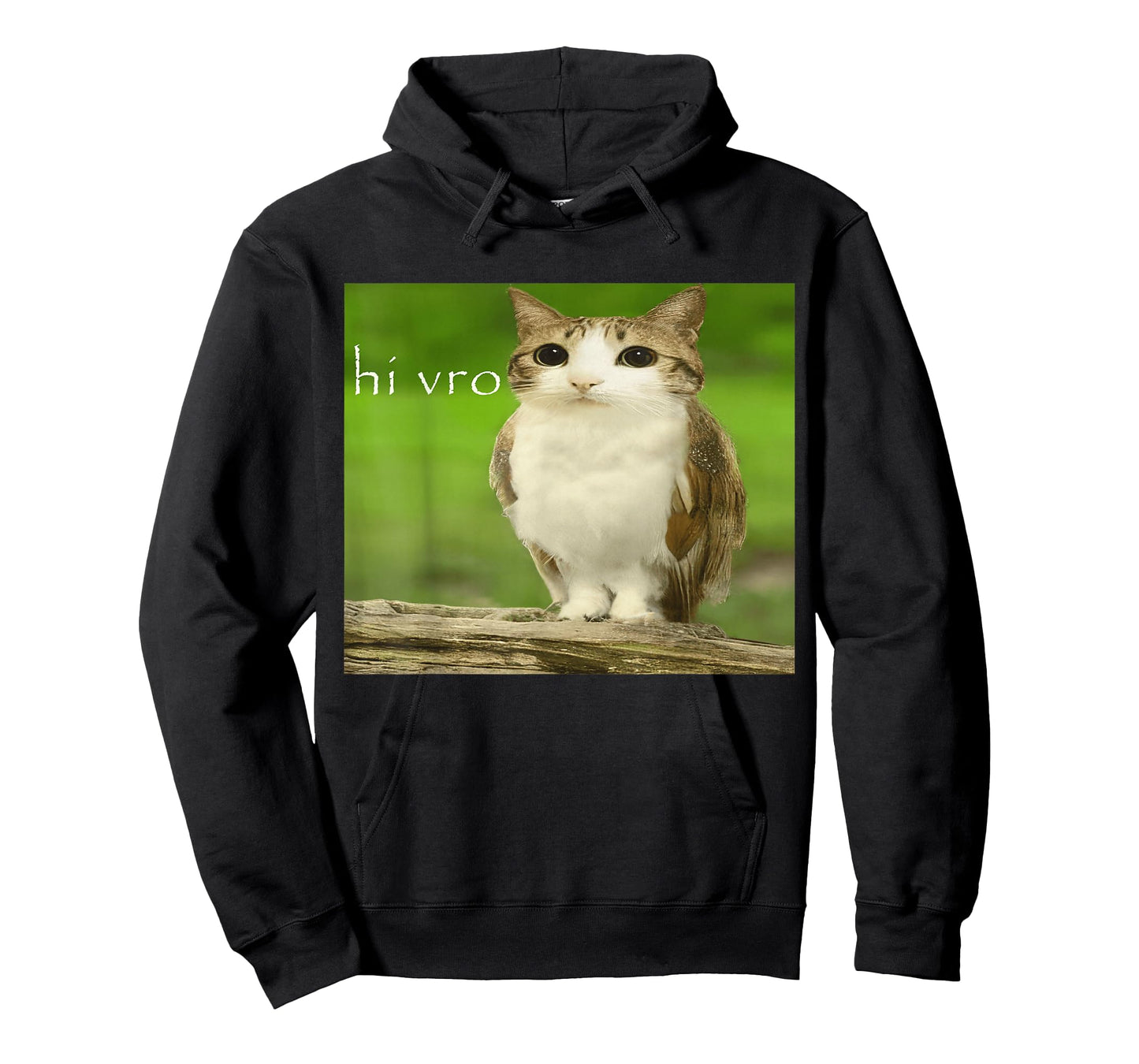 Cat Owl Funny Cursed Hello bro Brainrot Meowl hi vro Meme T-Shirt