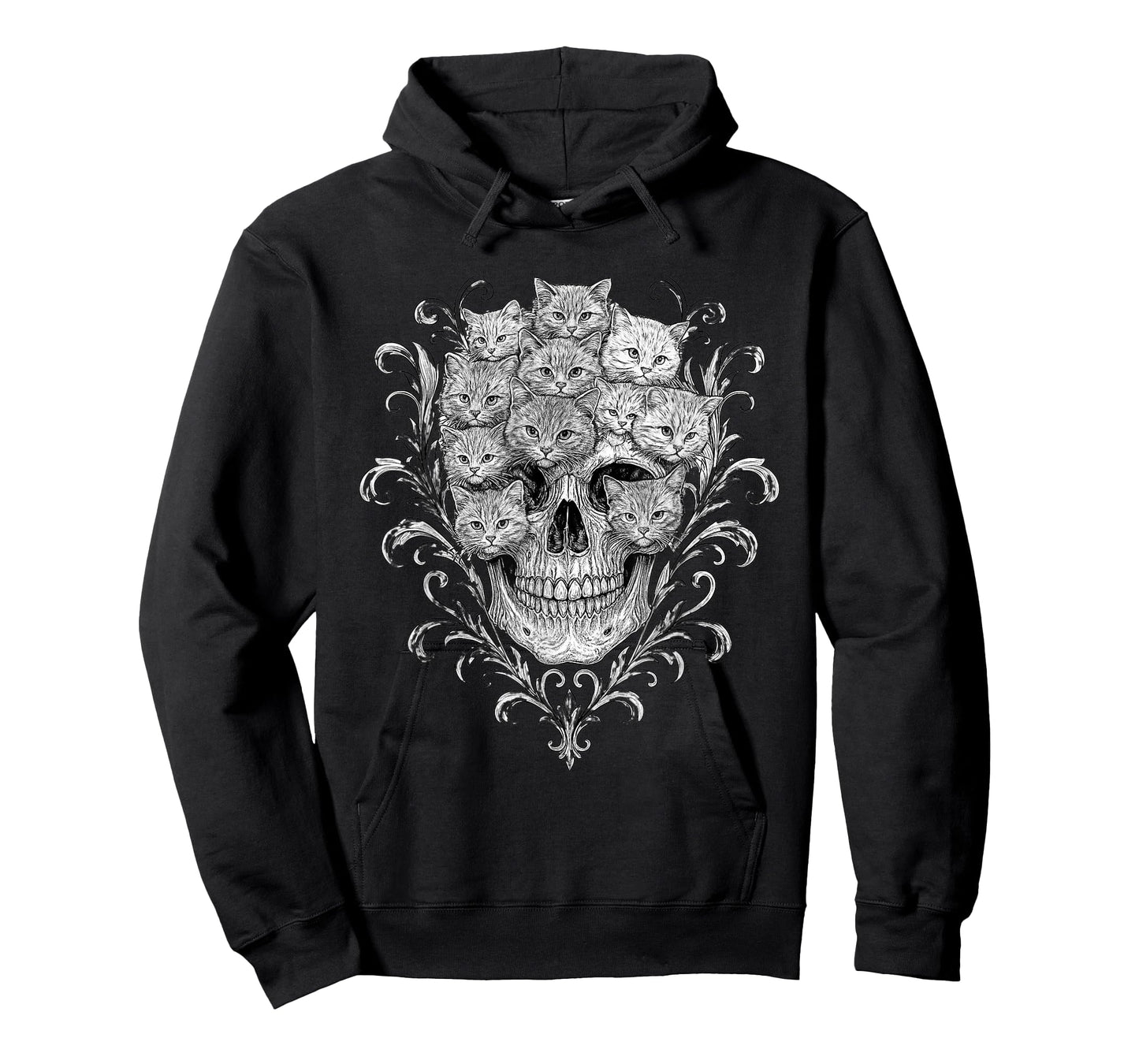 A Skull But It's Cats Kitty Skeleton Halloween Cat Skull T-Shirt