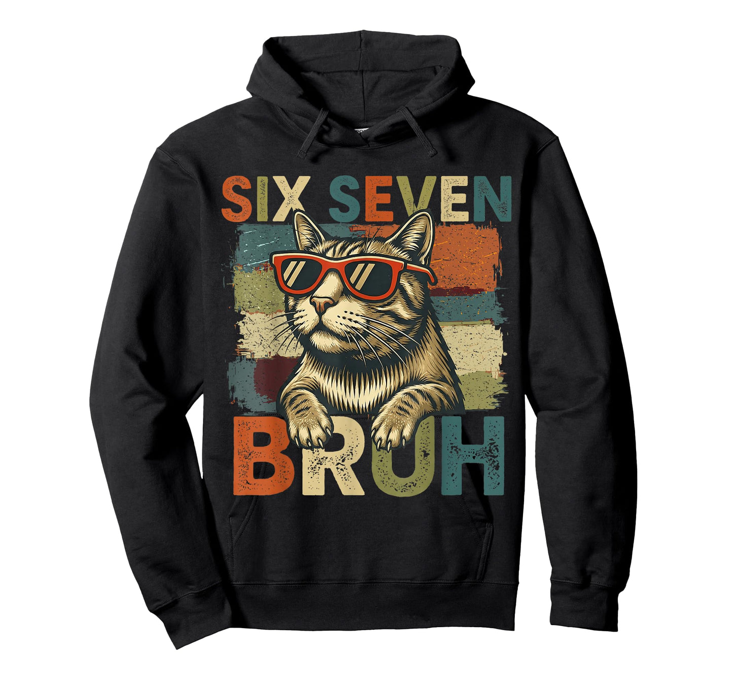 Six Seven Bruh 6 7 Meme Cat Lover 6-7 Funny Cat 67 T-Shirt