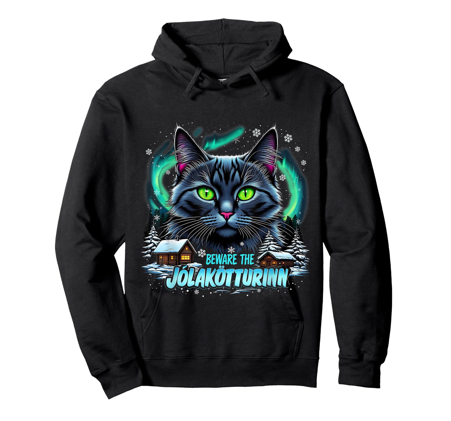 Beware The Jólakötturinn Christmas Cat Iceland Design T-Shirt