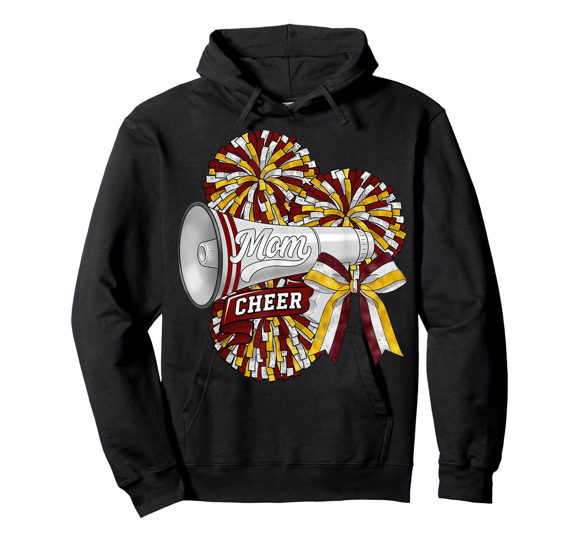 Cheer Mom Mama Bow Sport Cheerleader Cheerleading Maroon T-Shirt