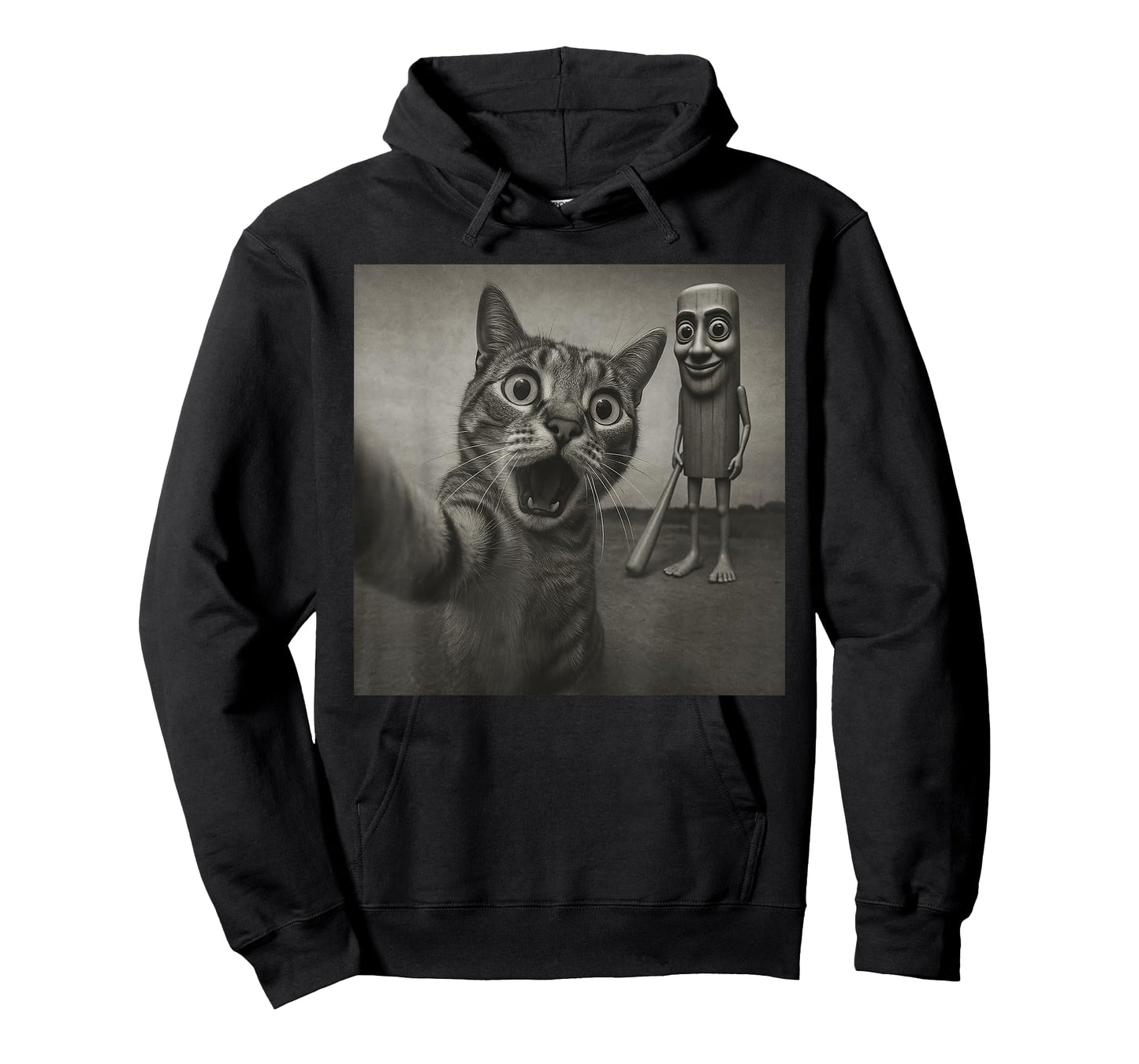 Cat Selfie Tung Tung Tung Sahur Italian Brainrot Funny Meme T-Shirt