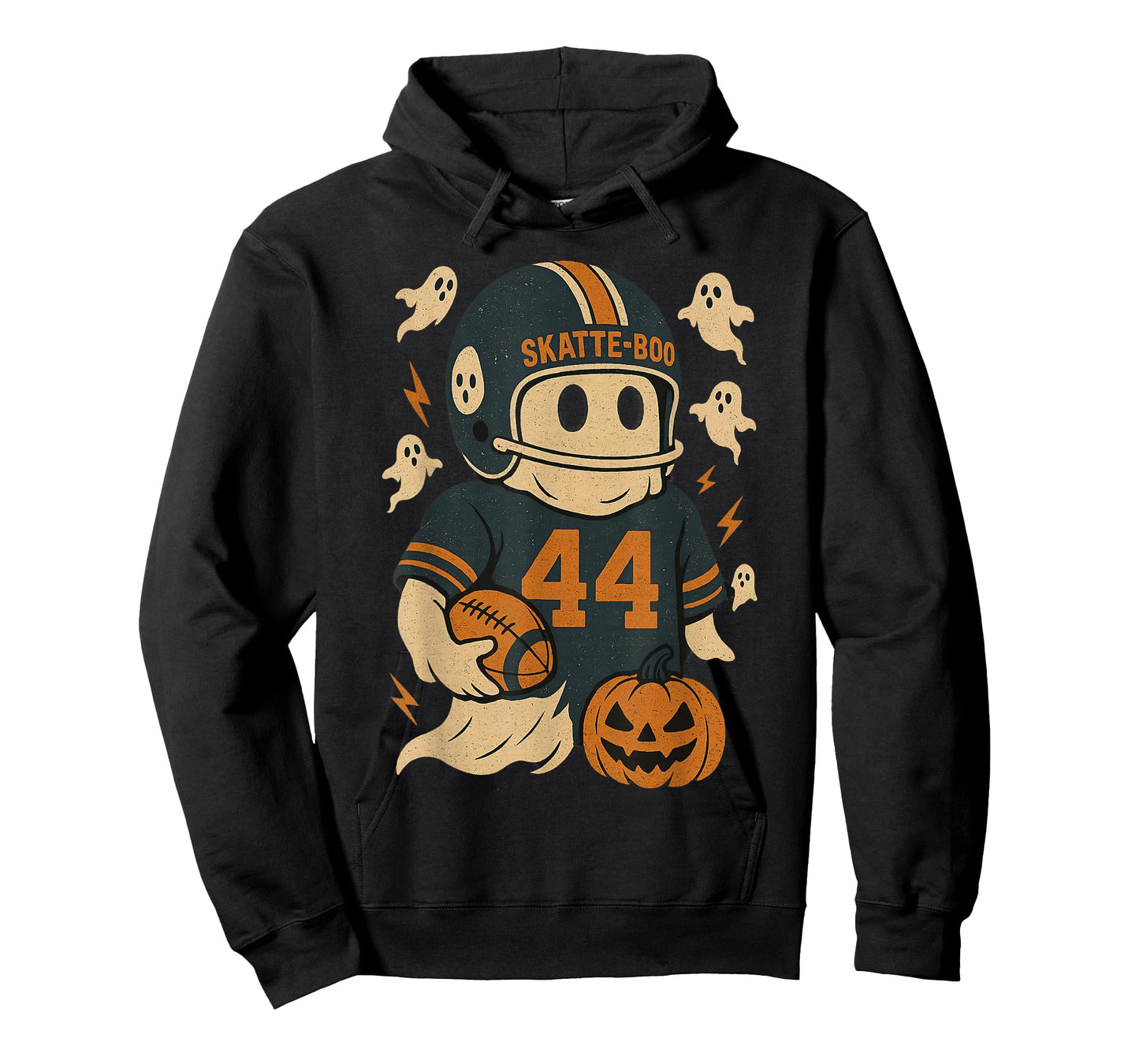 Vintage Skatte-Boo Ghost Football Lover Halloween T-Shirt