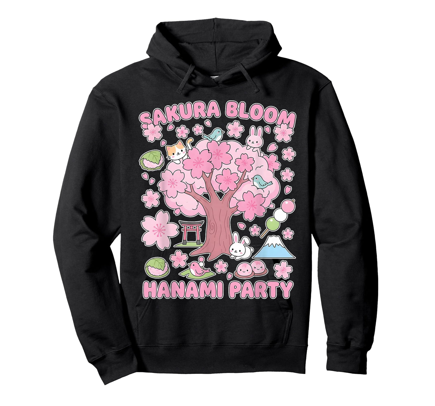 Sakura Bloom Hanami Party Cute Japanese Kawaii Spring Animal T-Shirt