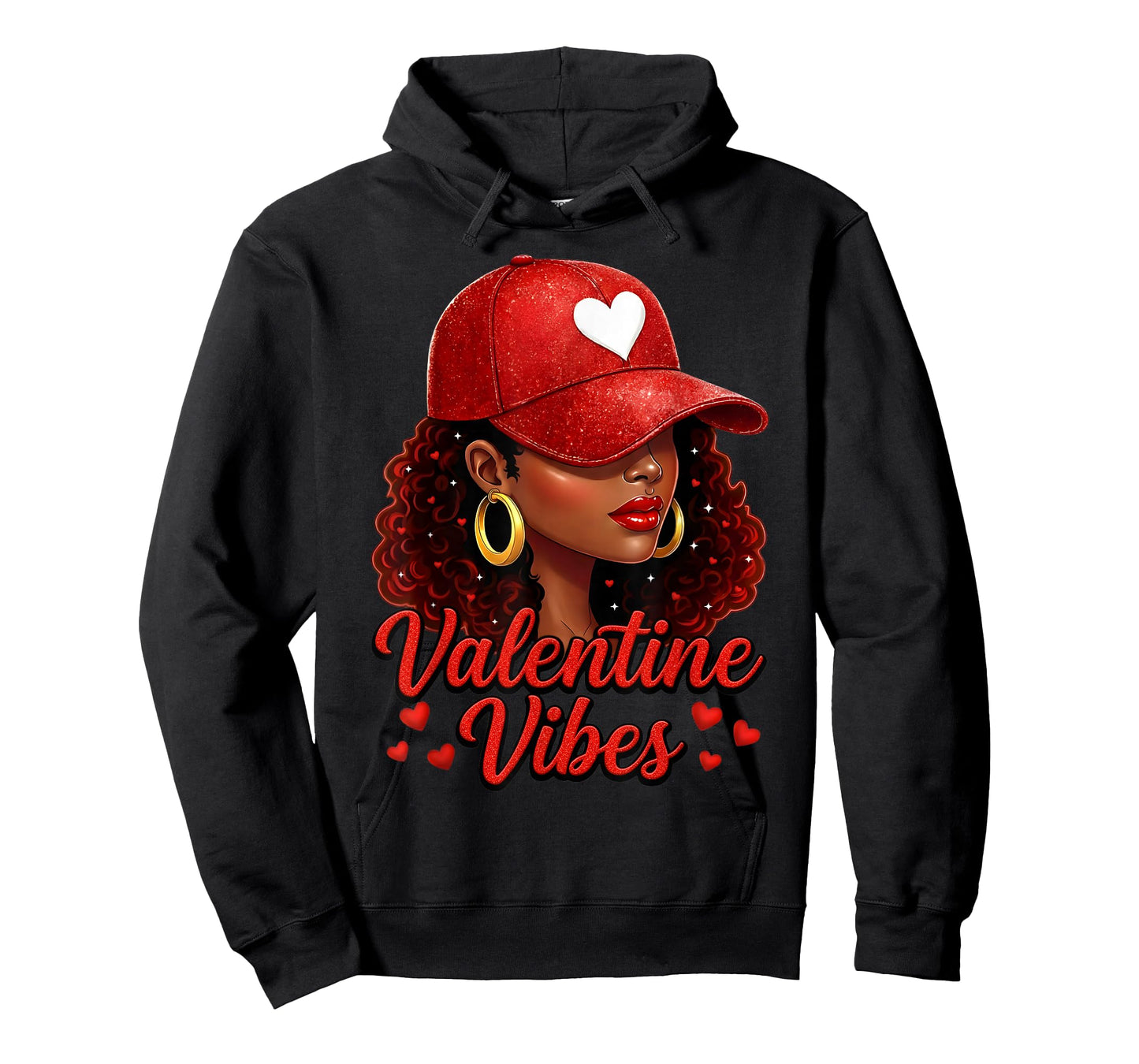 Valentine Vibes Black Women Valentines Day for Girl Womens T-Shirt