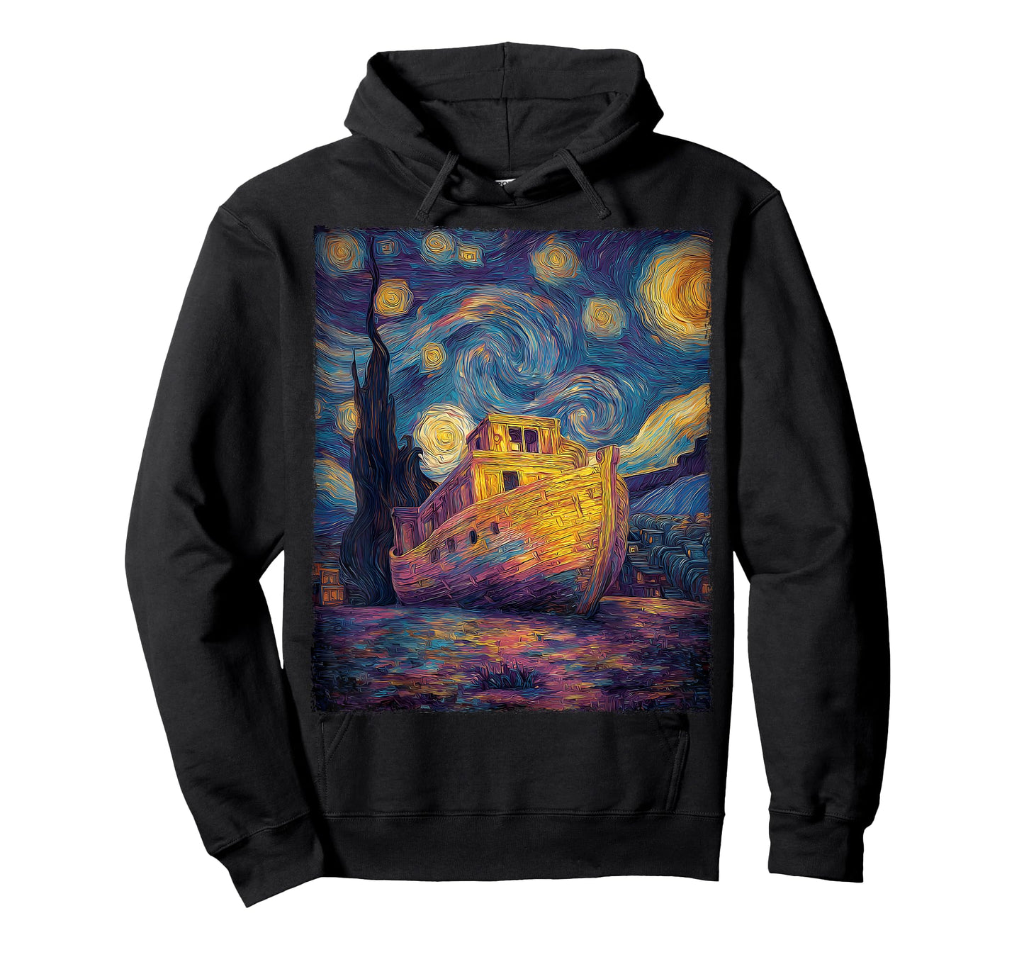 Noah's Ark Christian Bible Van Gogh Starry Night Painting T-Shirt