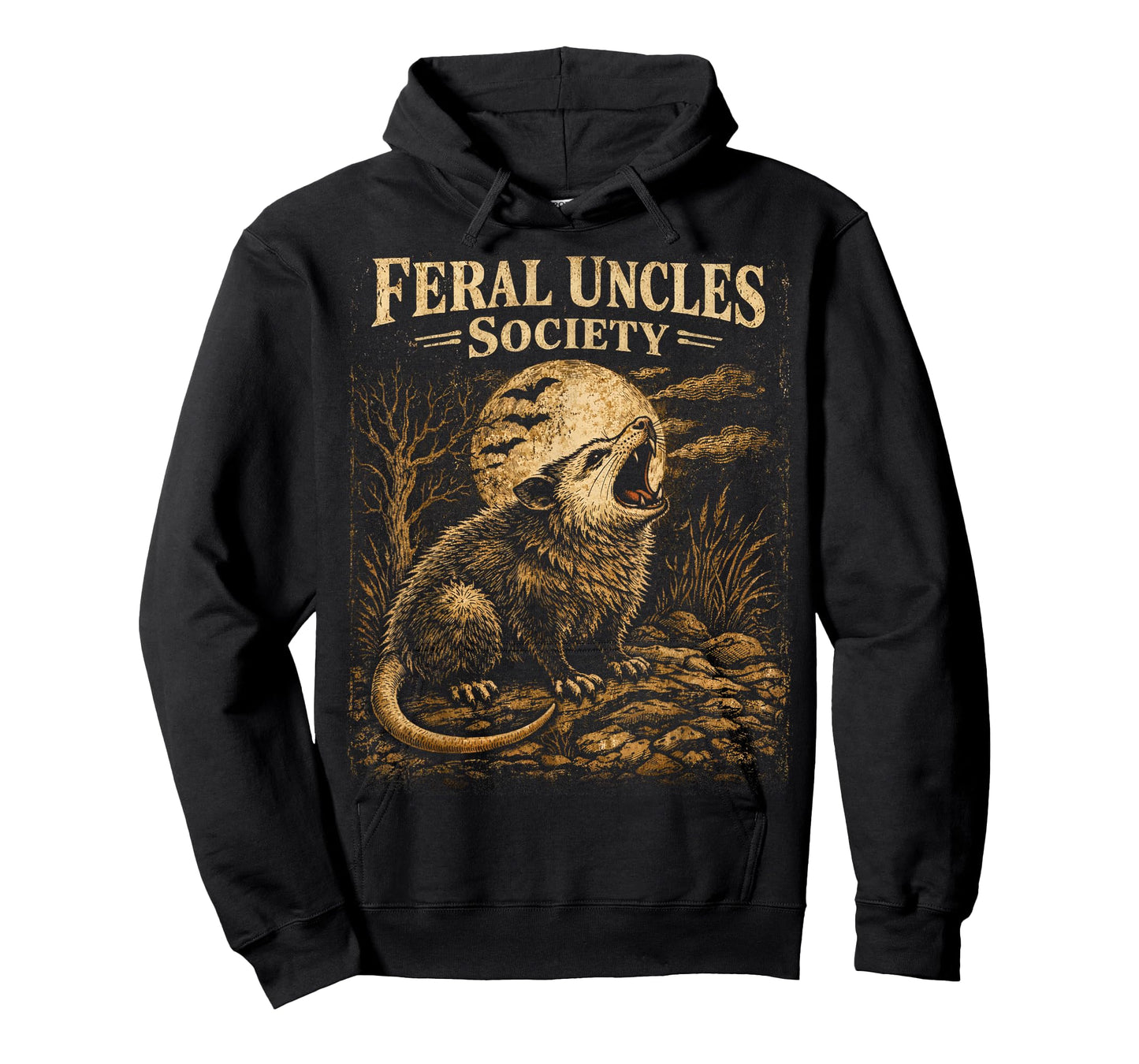 Feral Uncles Society Funny Opossum Folklore Vintage Graphic T-Shirt