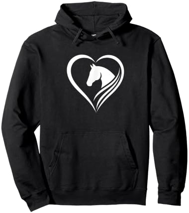 Horse Heart Logo Equestrian Lover Graphic Women Riding Hoodie - Hoodie | Black