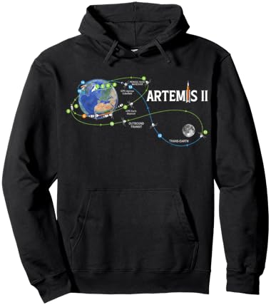 Artemis 2 Route Map SLS Rocket Launch Mission to The Moon Hoodie - Hoodie | Black