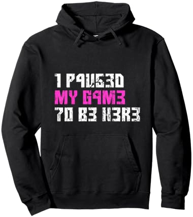 I Paused My Game to Be Here Console Pink Gamer Girl Leet Hoodie - Hoodie | Black