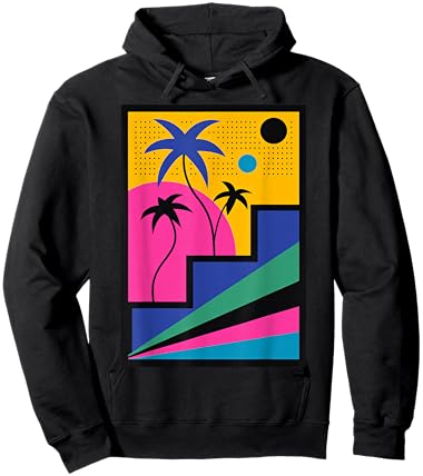 Retro Geometric 80s Memphis Style Hoodie - Hoodie | Black