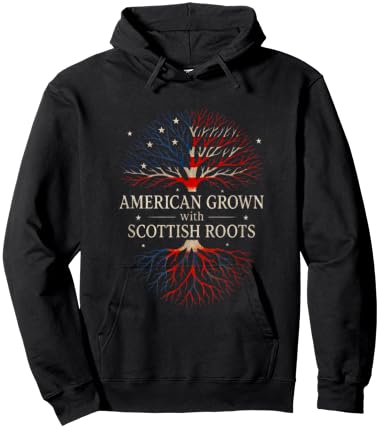 American Grown with Scottish Roots - Scotland Heritage Hoodie - Hoodie | Black