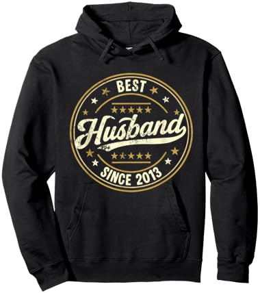 Retro Proud Best Husband Since 2013 13th Wedding Anniversary Hoodie - Hoodie | Black