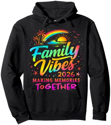 Colorful Family Vacation Beach Matching 2026 Hoodie - Hoodie | Black