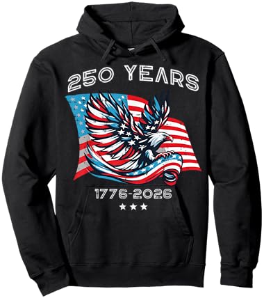 250th Anniversary 250 Years American US Flag Women Men Kids Hoodie - Hoodie | Black