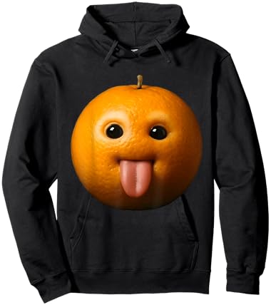 Ai Orange Meme Ai Fruits Eating Fruit Funny brainrot Silly Hoodie - Hoodie | Black