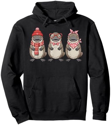 Retro Platypus Cute Valentine Hoodie - Hoodie | Black