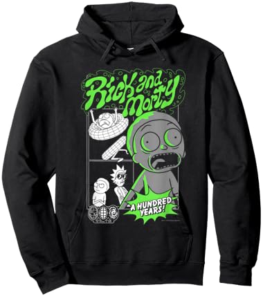Rick and Morty A Hundred Years Storyboard Collage Cartoon Hoodie - Hoodie | Black