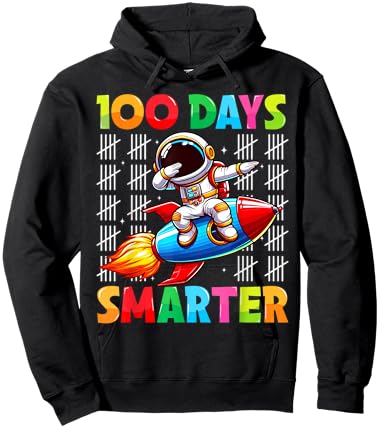 100 Days Smarter Dabbing Astronaut Kids 100th Day of School Hoodie - Hoodie | Black