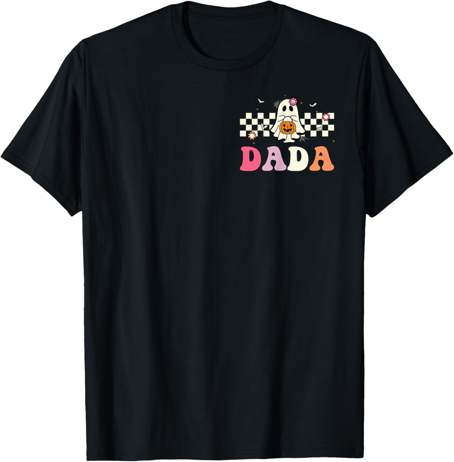 Dada Ghost Boo One Spooky Dad First Halloween Birthday Boy T-Shirt - T-Shirt | Black