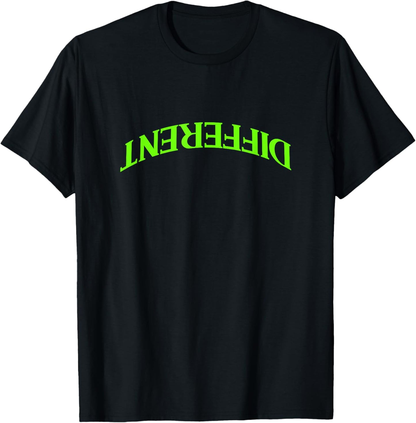 Green Color Inverted Different Green Graphic T-Shirt - T-Shirt | Black