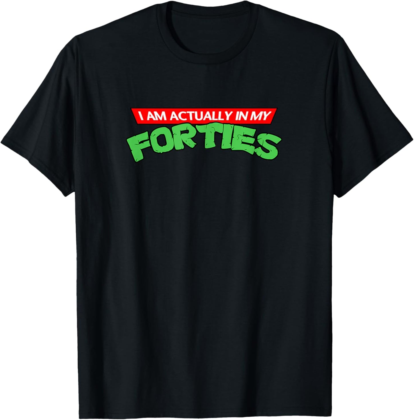 I'm Actually in My Forties 40's Vintage Retro Cartoon Gamer T-Shirt - T-Shirt | Black