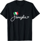 Italy Famiglia - Italian Flag Family Heritage Word Art T-Shirt - T-Shirt | Black