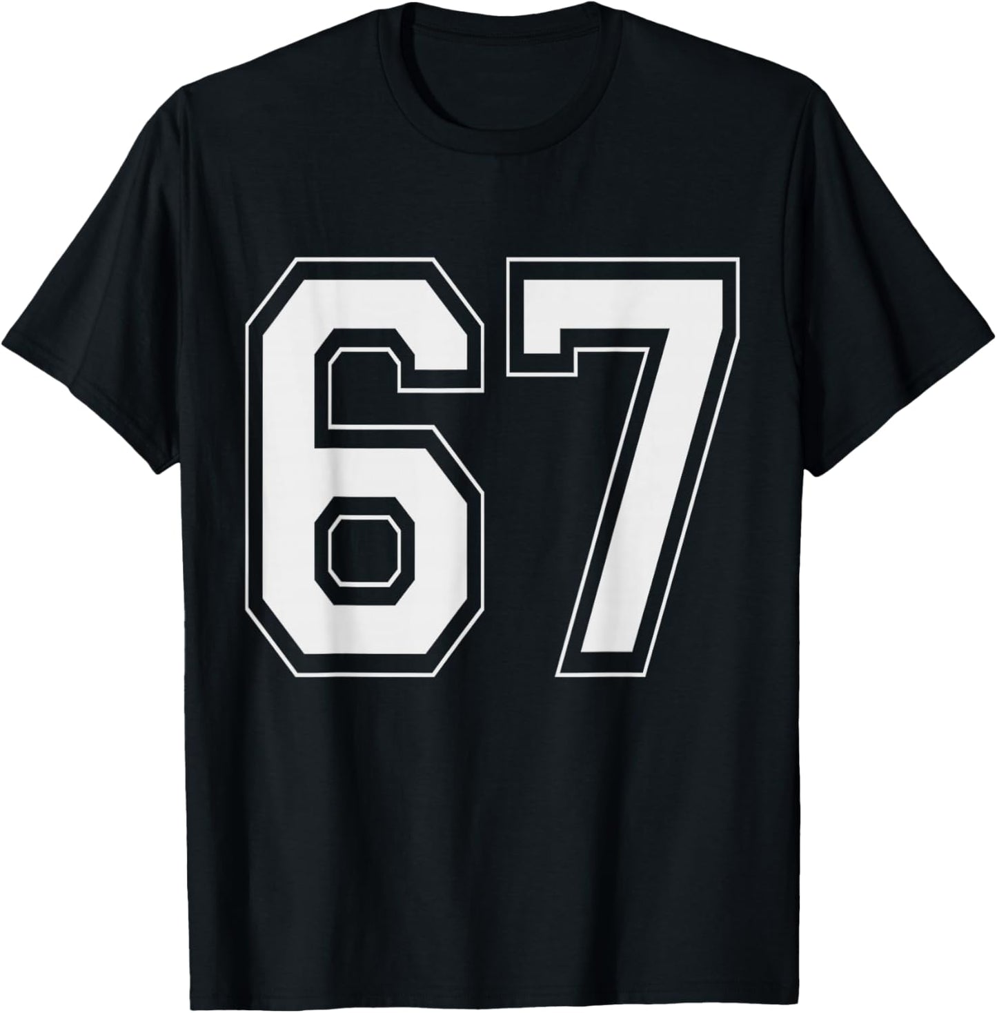 67 Meme Number Six Seven Gen Alpha Slang 6 7 T-Shirt - T-Shirt | Black