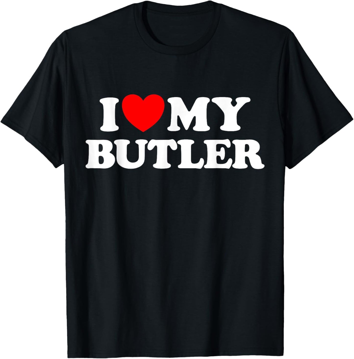 Butler Heart Funny Cute Domestic Mansion House Assistant Fan T-Shirt - T-Shirt | Black