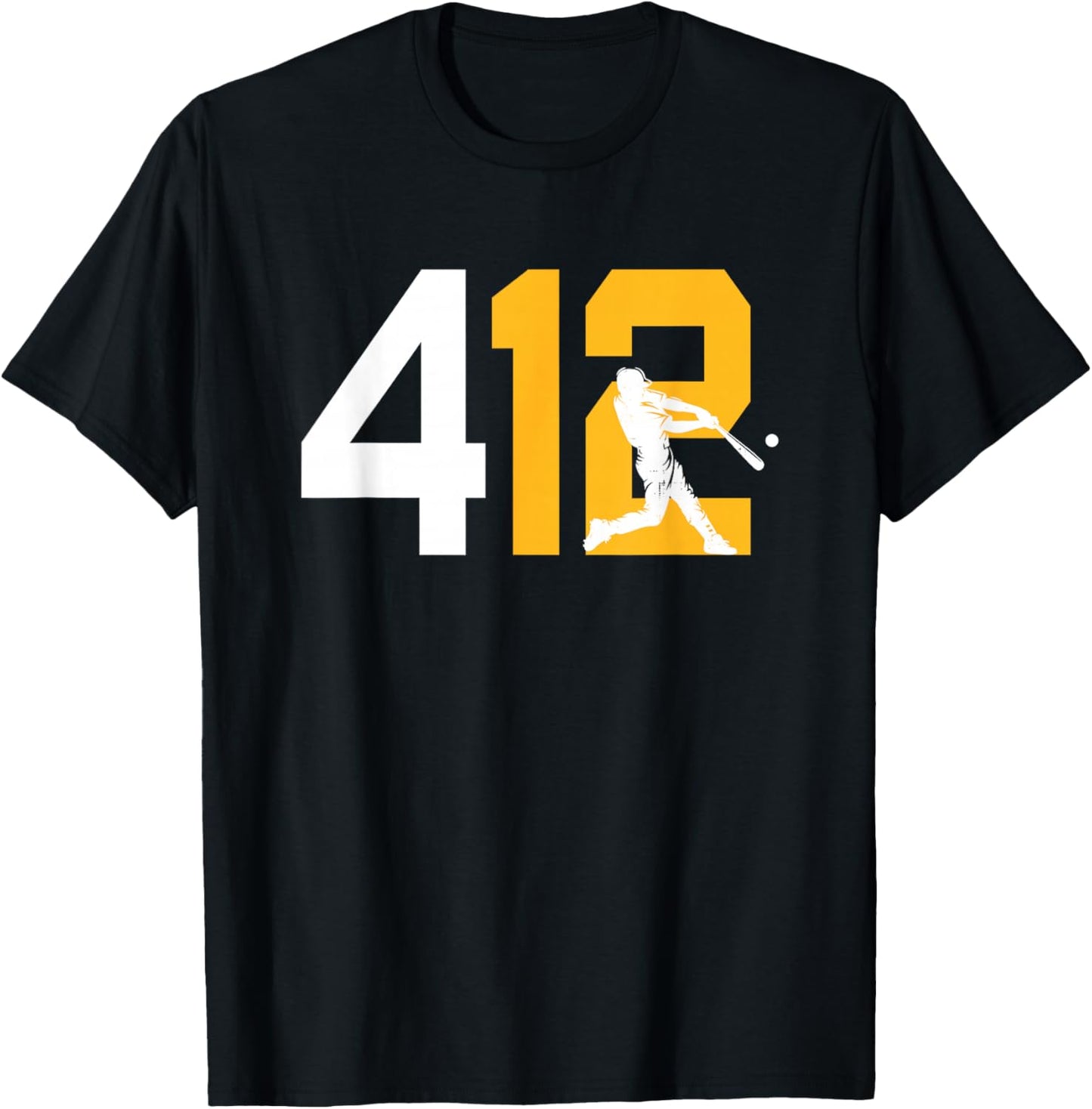 Pirates 412 Funny Vintage 90's Baseball Style T-Shirt - T-Shirt | Black