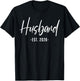 Husband Est 2026 Just Married Honeymoon Wedding Couples T-Shirt - T-Shirt | Black