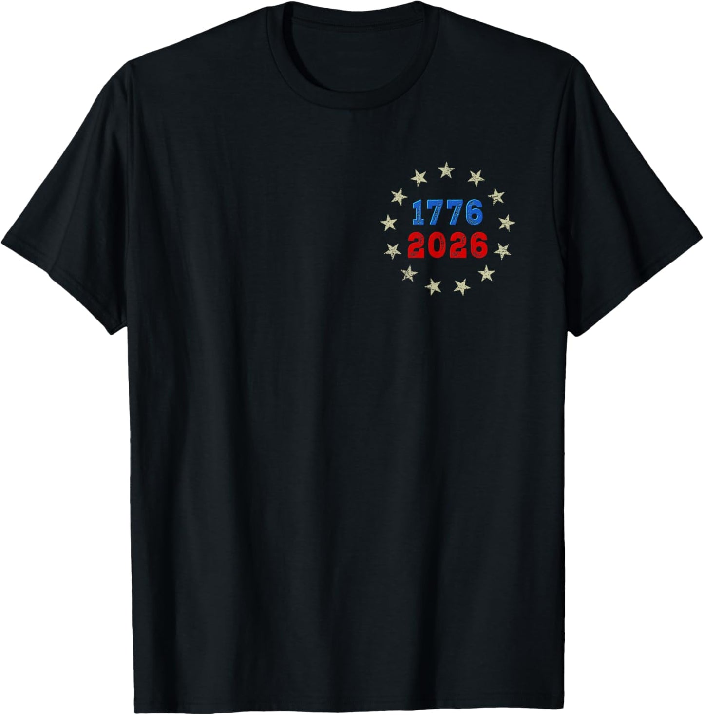 250 Years American Flag (2 Sides) Front and Back T-Shirt - T-Shirt | Black