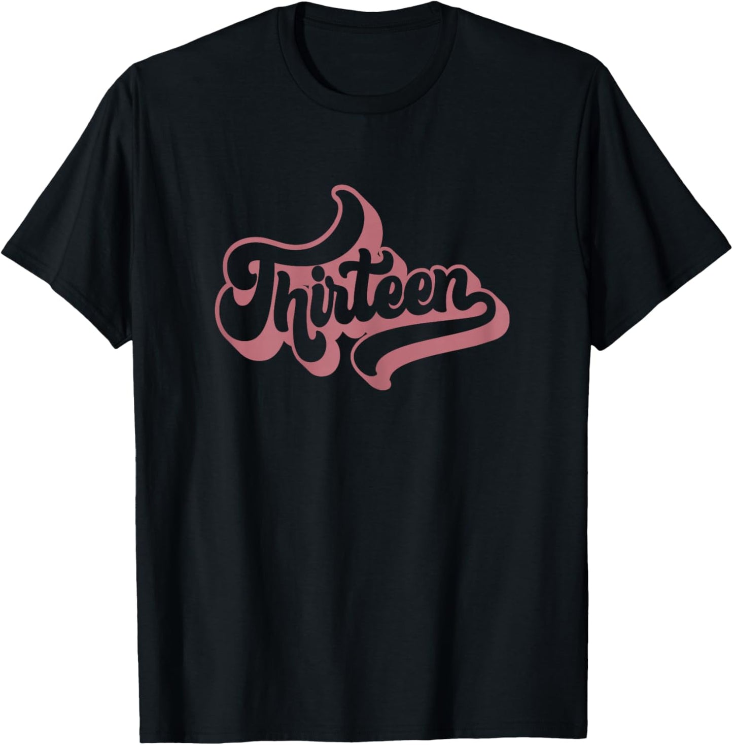 Thirteen 13 Years Old for Girls Retro Groovy 13th Birthday T-Shirt - T-Shirt | Black