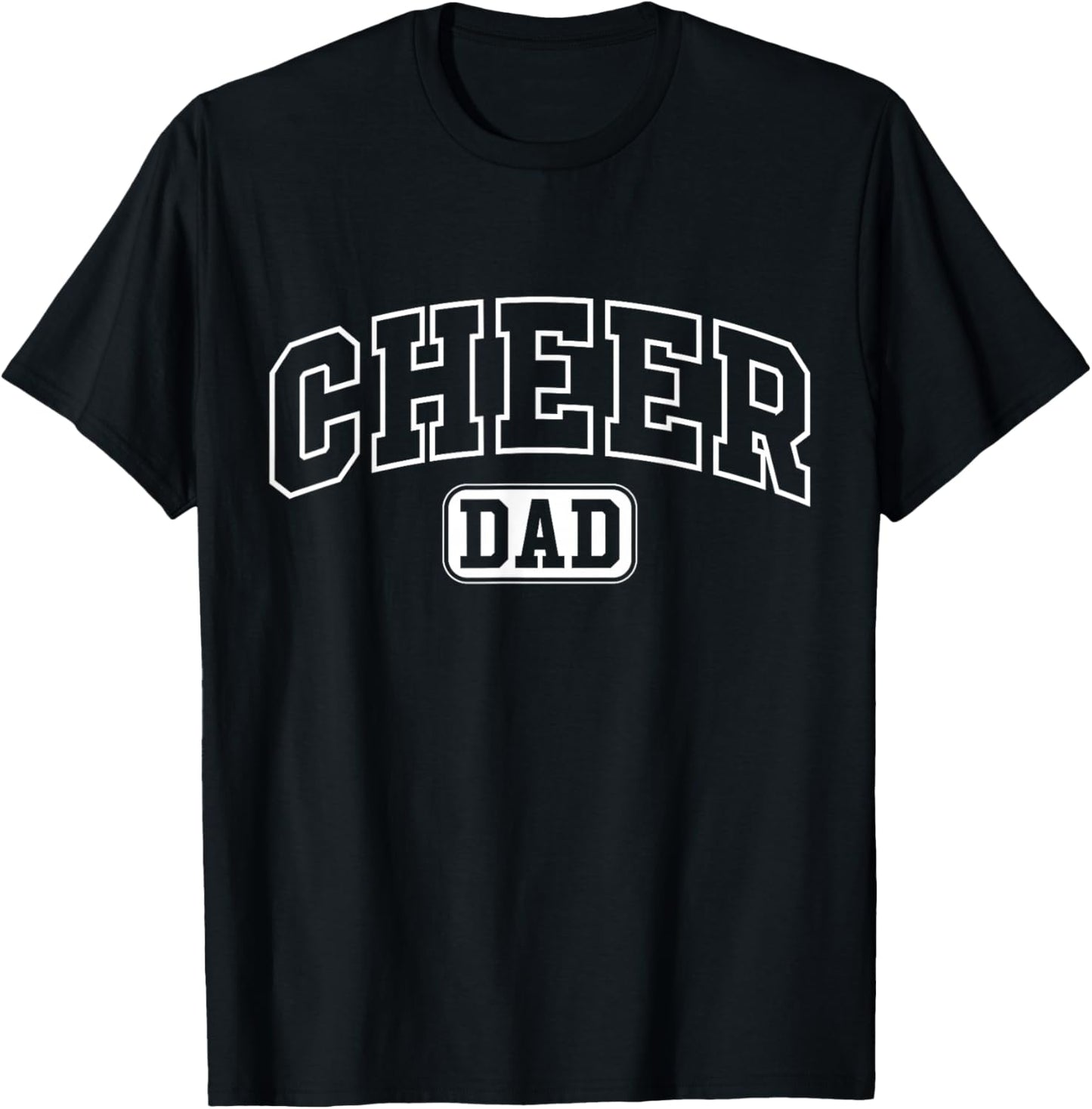 Cheer Dad Funny Athletic Lettering Fathers Day Cheerleader T-Shirt - T-Shirt | Black