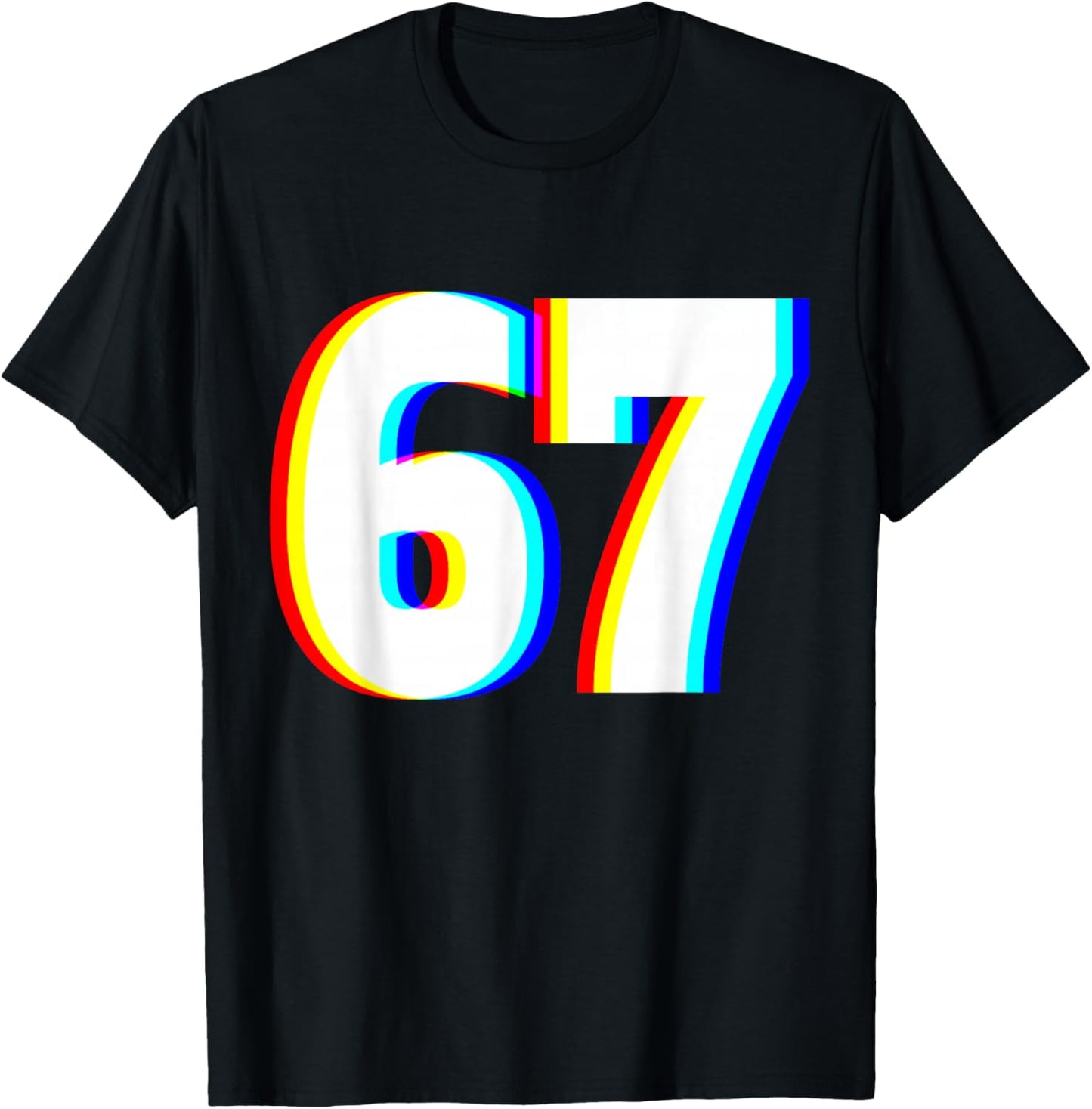 Six Seven 6 7 EDM Optical Illusion T-Shirt - T-Shirt | Black