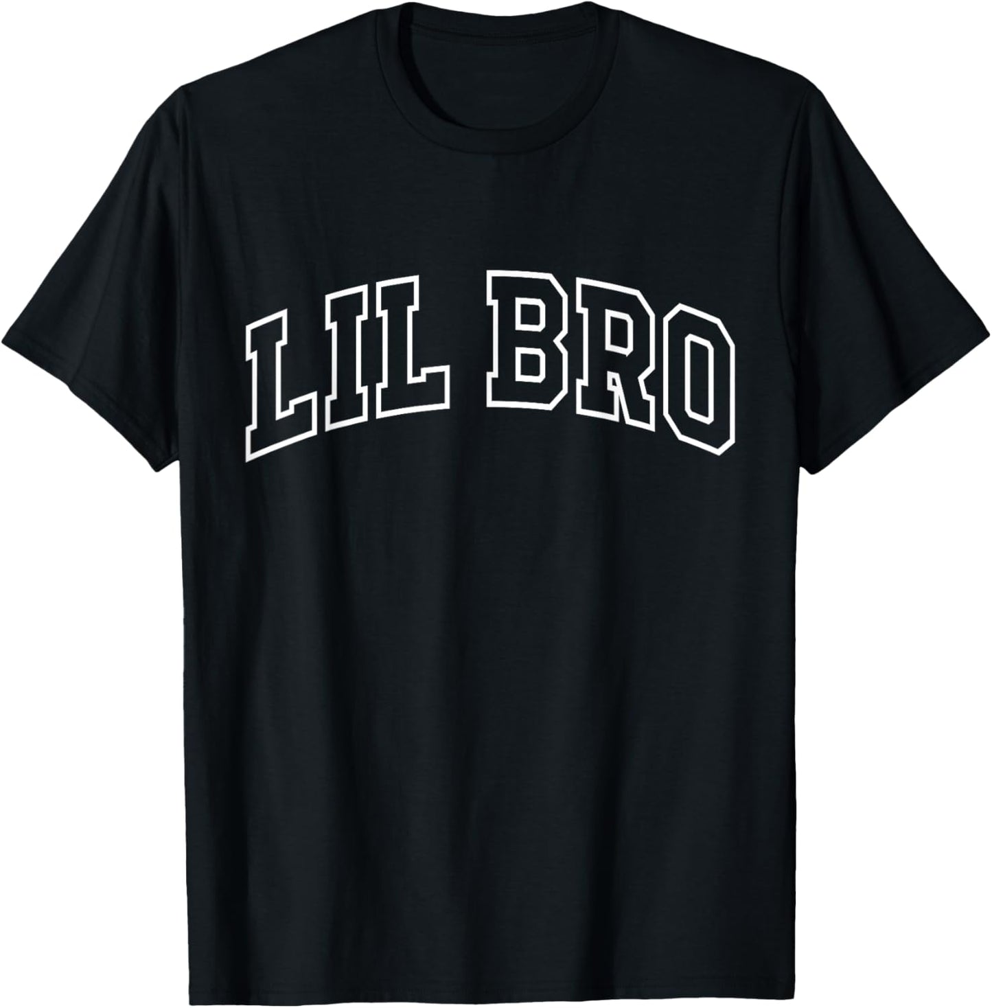 Lil Bro Funny Athletic Lettering Siblings Little Brother T-Shirt - T-Shirt | Black